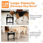 1.25 Gallon Elevated Dog Water Bowl, 4-Height Raised Stand | Stainless Steel Raised Bowl, 4 Heights 9.65-15.16 in, Non-Slip Feet, Small and Medium Dogs, Indoor Outdoor Use, Easy to Clean