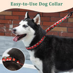 Mayerzon No Pull Dog Prong Collar Martingale, Personalized Pinch Collar | with Geometric Patterns for Large Medium Small Dogs for Walking Training Festival, Easy to Use(Ethnic Green, L)