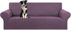 Stretch Oversized Couch Covers for Sofa Slipcover,Dark Purple | 1-Piece Washable Sofa Cover (94"-110") 4-Seater Furniture Protector, Soft Jacquard Non-Slip Elastic Bottom for Dogs & Kids