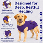 SurgiSnuggly Veterinary Invented Dog Surgical Recovery Suit for Female Spay or Male Dogs Neuters,Cone Alternative, Original Dog Onesie Bodysuit for After Surgery Small, Medium, Large Dogs XLS EC