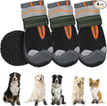 SlowTon Dog Shoes for Large Small Medium Dogs - Waterproof Dog Boots for Summer Hot Pavement, Paw Protector for Outdoor Walking Winter Snow, Anti-Slip Rubber Dog Booties for Hardwood Floor (Black, 0)