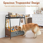 Lomivra Large Dog Toy Basket (23.6"x11.2"x9.7"), Dogs Toy Bin with Storage Organizer, Trapezoid Toy Box for Dog Stuff Accessories, Pet Toy Storage Holder Chest for Cat Dogs Essential Supplies