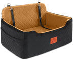 GL GLENSLAVE Dog Car Seat for Medium/Large Dogs,Pet Booster Car Seats for Under 50lbs or 2 Small Dogs, Detachable and Washable Pet Bed,Multi-Functional Travel Dog Bed(Black/Brown)