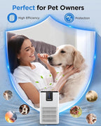 Air Purifiers for Home Large Room 1250 Ft², MOOKA H13 HEPA Filter M05 White | 15dB Ultra Quiet Air Cleaner for Bedroom Office with Aromatherapy, Perfect for Pet Hair, Dander, Dust, Smoke & Odors Filter