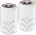 2 Pack YARIKI Air Purifiers for Bedroom with H13 True HEPA Filter,360° Air Intake,Essential Oil Diffuser,Night Light, 24dB Quiet Compact Air Purifier,P60