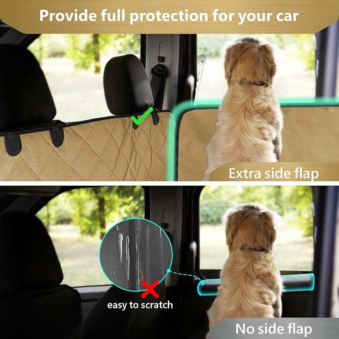 F-color SUV Cargo Liner for Dogs - Trunk Cover with Bumper Flap Protector | Waterproof Pet Cargo Cover with Side Flaps, Non-Slip Trunk Mat, Rear Dog Car Seat Cover Prevents Scratches Pet Hair Mud Dirt