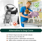 Kuoser Dog Surgery Suit, Comfy Dog Recovery Suit Female Doggie Onesie for Surgery, Post Op Protective Onesie, Soft E-Collar Alternative for Cats & Puppies, PinkLeopard XS