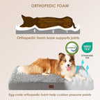 EHEYCIGA Orthopedic Dog Bed Extra Large with Removable Washable Cover,44x32 | Egg Crate Foam Support,Durable Oxford fabric,Non-Slip Bottom,Machine Washable,Soft Waterproof Plush Pet Bed Mat For Crate