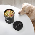 OUTNILI Extra Large Dog Treat Container Airtight - 9" Tall X 6" Round Black Dog Treat Jar for Kitchen Counter - Rustic Treat Storage Canister for Dogs, Cats, Small Animals