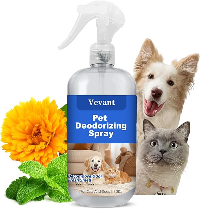 Pet Odor Eliminator Spray, for Cat & Dog Deodorizer, 16.9 fl.oz | Cat & Dog Deodorizer, Safe and non irritating, Removes Odors from Pet Secretions, Feces, Urine, For Furniture & Pet Supplies