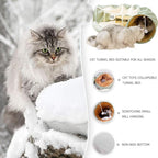 Cat Tunnel Bed, 2-in-1 Collapsible Cat Tunnel Tubes Toys with Removable Mat for Pet Cats Kittens Puppies Rabbits Bunnies Ferrets (Matcha)