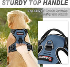 BARKBAY No Pull Dog Harness Front Clip Heavy Duty Reflective Easy Control Handle for Large Dog Walking(Navy,L)