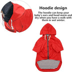 Dog Raincoat rain Jacket Raincoat Dogs Waterproof Small Medium Breeds Zip Closure Storage Pocket Harness Hole Red L