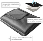 Ameritex Pet Bed Blanket Reversible 100% Waterproof Velvet Super Soft for Sofa and Bed (82x102 Inches, Light Grey+Grey)