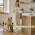 5-10 Lbs Airtight Cat Dog Food Storage Container, 8QT Compact Pet Food Bin | Plastic Food Container with Buckle-Lock Lid & Scoop for Dog, Cat, Bird Seed, Pet Food, Chicken, Dry Food, Rice, Cereal, Flour
