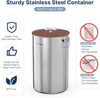 Paw Libero 2PK 35 Lbs Stainless Steel Dog Food Storage Container with Airtight Lid & Ceramic Bone Handle, Large Metal Dog Food Bin for Dogs & Cats, Keep Fresh, Easy to Clean