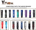 7FW Wide Pet Dog Grooming Detachable Blades, 1/8" (3.2mm) | Compatible with Andis, Compatible with Oster A5, Compatible with Wahl KM10 Clippers