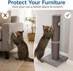 Cat Scratching Post with 5.5 Inch Diameter Sisal Post, 32 Inch, Grey | Extra-Wide Scratch Post, Wide Stable Base, Ideal Scratcher for Indoor Cats Adults to Stretch and Protect Furniture