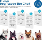 Kuoser Dog Tuxedo, Dog Suit and Bandana Set, Dogs Costume with D-Ring | Formal Dog Outfit with Detachable Bowtie Collar for Wedding, Birthday, Party, Christmas, Halloween, Lake Blue M