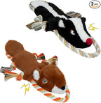 No Stuffing Rope 2-Pack Dog Toys, Chew Toys for Medium, Large Pets | Rope Design Perfect for Interactive Tug of War, Durable Plush Toy for Teething, Indoor Outdoor Play to Keep Puppy Busy