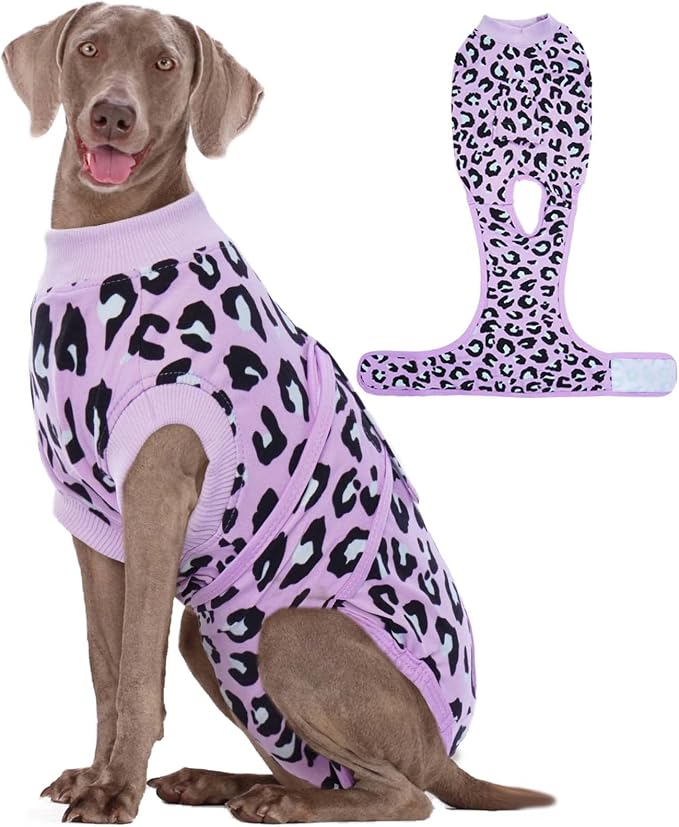 Kuoser Dog Recovery Suit After Surgery, Spay Neuter Surgical Suit for Dogs | Post Surgery Anti-Licking Dog Onesie Protects Wounds and Incisions, E-Collar & Cone Alternative Bodysuit for Female Male Dogs