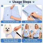 Ice Silk Dog Sling Carrier, Adjustable Safety Strap | Breathable & lightweight, fits pets up to 10 lbs,Secure buckle closure, hands-free design,Great for daily walks & travel,Blue