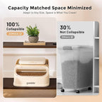 ZOMISIA 30-40lbs First-in, First-out Collapsible Dog Food Storage Container | FIFO System Easy Dispense Base for Freshness, Cat Food Storage Containers with Transparent Lid and Scoop