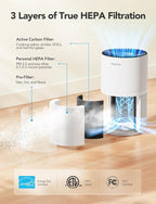 GoveeLife Smart Mini Air Purifier for Bedroom, with App & Alexa Control | HEPA Filter, Portable Air Cleaner with 3 Speeds, 2 Modes, Aroma for Pet Hair, Odors, Pollen, Home, White