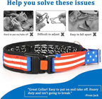 Mayerzon Martingale Prong Collar for Dogs, Patented No Pull Pinch Collar | with American Flag and Buckle for Small Medium Large Dogs Training Walking Hunting, Adjustable and Heavy Duty (Flag, S)