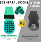 SCENEREAL Dog Socks to Prevent Licking Paws for Hot/Cold Pavement Anti Slip, Dog Shoes for Hardwood Floors, Dog Boots & Paw Protectors with Grippers for Small Medium Large Senior Dogs