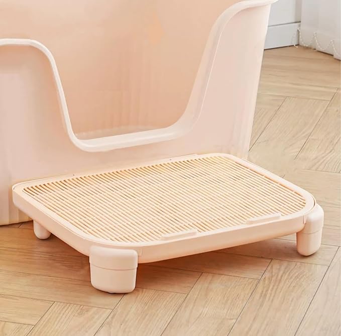 Cat Litter Mat Litter Trapping Mat,19.69"X15.95"X3.54" Litter Box Mat,Waterproof Cat Mats for Litter Large,Easy Clean,Non-Slip Litter Mat for Cat,Urine-Proof Kitty Litter Catcher Mat,Washable (Cream)