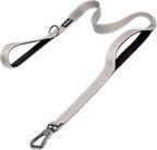 PetiFine 5FT Heavy Duty Dog Leash with Soft Padded Double Handle | Traffic Handle Extra Control,Auto Lock Hook,Reflective Nylon Walking Lead for Large,Medium,Small Breed Dogs