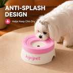 Dog Water Bowl No Spill with Floating Disk,Floating Pet Water Bowl for Dogs and Cats, for Travel and Home (Pink+White(600ml))