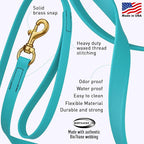 Viper Biothane K9 Working Dog Leash Waterproof Lead for Tracking Training Schutzhund Odor-Proof Long Line with Solid Brass Snap for Puppy Medium and Large Dogs, 33ft Sky Blue