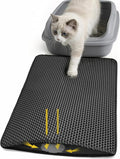 Cat Litter Mat 24x15 Inches, Honeycomb Double Layer Litter Trapping Mat, Waterproof Leakproof Urine Proof Cat Litter Box Mat for Cat Litter Box Area, Floor, Kitty Litter Rug