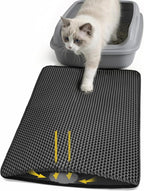Cat Litter Mat 24x15 Inches, Honeycomb Double Layer Litter Trapping Mat, Waterproof Leakproof Urine Proof Cat Litter Box Mat for Cat Litter Box Area, Floor, Kitty Litter Rug