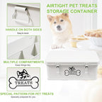 Metal Dog Treat Container, 4 Compartment Dog Treat Organizer | Dog Treats Storage Box with Lid, Rectangular Dog Cat Treats Station, Durable and Great Gift for Pet Owners