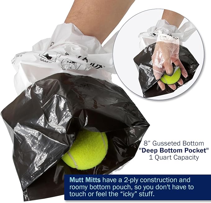Mutt Mitt® 2-Ply Dog Waste Station Header Bags, 100 Count | Same Mutt Mitt® bags found in dog waste stations, 2-ply mitten design, 300% thicker than mini roll bags