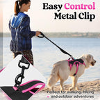 rabbitgoo Escape Proof Dog Harness for X-Large, No Pull with Lift Handle | No Escape, Full Soft Padded, Reflective Adjustable Vest, Leash Clip for Walking Hiking Training, Rose & Black, X-Large