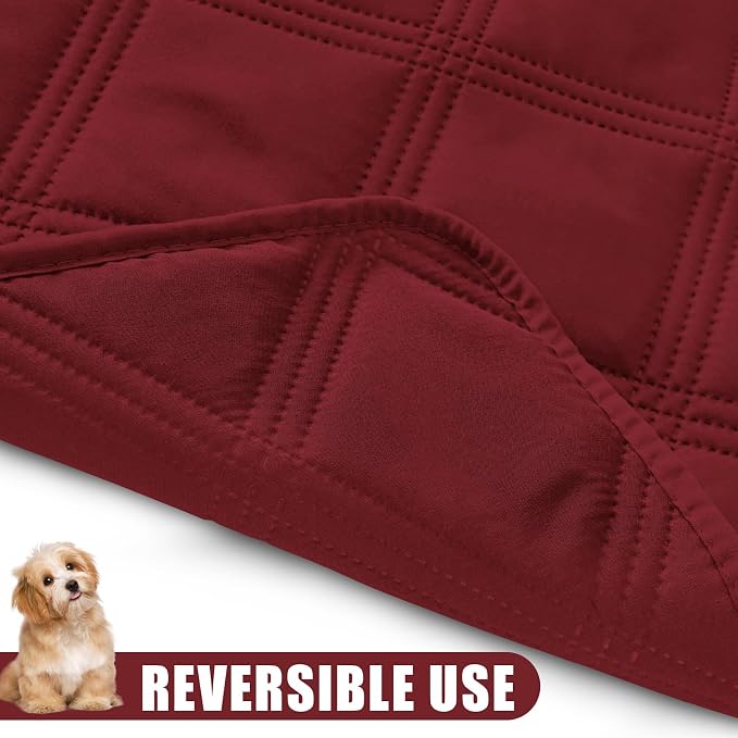 Smiry Waterproof Dog Bed Cover, Reversible Pet Blanket for Sofa Couch | Soft Washable Dog Blanket, Leakproof Couch Cover for Dogs Cats & Furniture Protection, 30x70, Wine Red/Wine Red