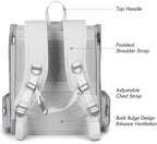 Cat Backpack Carrier, Large Pet Carrier Backpack with Kitten Wand Feather Toy for Medium Small Dog Cat Puppy Kitty Bunny up to 15lbs, Ventilated Mesh Kitten Bookbag for Travel Walking Outdoor (Grey)
