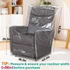 PAMASE 1.5mm Thickened Plastic Armchair/Recliner Cover - Heavy Duty Clear Vinyl Living Room Chairs Slipcover to Prevent Dogs Cats Pets Scratching, Waterproof Dustproof