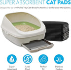 Paw Inspired Cat Pads, Carbon, 16.9 x 11.4 Inch, 80 Count Bulk Pack | Generic Refills for Tidy Cats Breeze Litter Box System, Super Absorbent Pee Pads, Kitty Litter Liners for Easy Cleaning