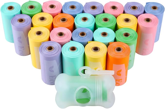 ECO-CLEAN 360 Count Dog Poop Bags with Dispenser, Leak-Proof, Unscented, 0.2 Ltr Capacity, Indoor/Outdoor Use | Leak-Proof, Unscented Doggie Waste Bags for Dogs, Cats