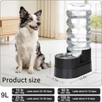 RIZZARI 9L Elevated Dog Water Dispenser: Filtered Gravity Waterer | Stainless Steel Bowl /Gravity Fed/No Power Needed/ Anti-Spill Base/Senior Dogs & Large Breeds/Indoor/Outdoor