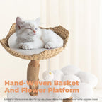 Easyego Modern Cat Tree, 26.3" Aesthetic Wood Cat Tree Tower for Large Cats