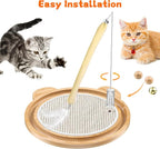 Cat Scratcher Toys Natural Sisal Pad Kitten Interactive Ball Track | Cat Toys Spring Ball Turntable Indoor Entertainment Chasing Hunting Protecting Furniture Sofa Mental Physical Exercise