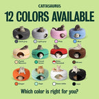 Peekaboo Cat Cave Donut for Multiple & Large Cats up to 30-45 lbs, 3-in-1 Self Warming Cat Bed, Tunnel & Scratcher for Indoor Cats, Washable & Detachable Small Dog Bed (Brown, Large)