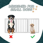Semiocthome Bamboo Freestanding Dog Gates for Doorways,3-Panel Indoor Puppy Gates for the House with 2 Metal Stands,24"H Folding Pet Gate for Stairs Expands Up to 55"W Fully Assembled Stair Gate White