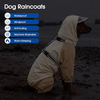Nanaki Waterproof Dog Raincoat with Removable Hood-Full Body Outdoor Jacket | For Rainy Days,Hiking Camping,Reflective Safety Strips,Full-Body Protection,Easy On/Off,Detachable&adjustable Hood,Breathable
